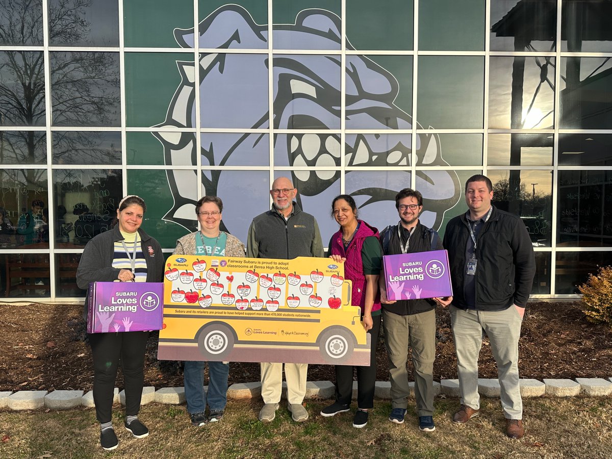 We have officially selected Berea High School for the FOURTH year in a row to be our #SubaruLovesLearning partner! Through Adopt-A-Classroom, teachers will receive funds to aid in purchasing supplies needed for their students. Go Bulldogs!