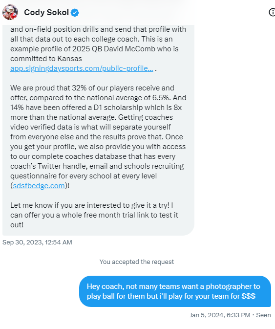 joe_6b's tweet photo. y'all athletes not the only one getting offers 🫣

#joke https://t.co/qM4p0Suqd3