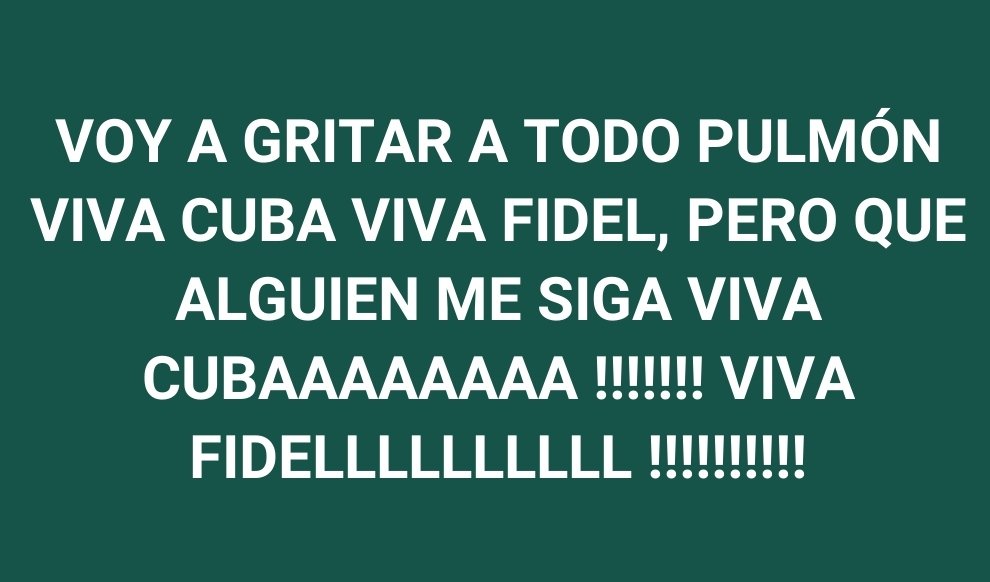 Hola a todos mis amigos!!! Quién conmigo? ¡¡¡Viva Cuba!!!🇨🇺 #IslaRebelde (Tomado de facebook)