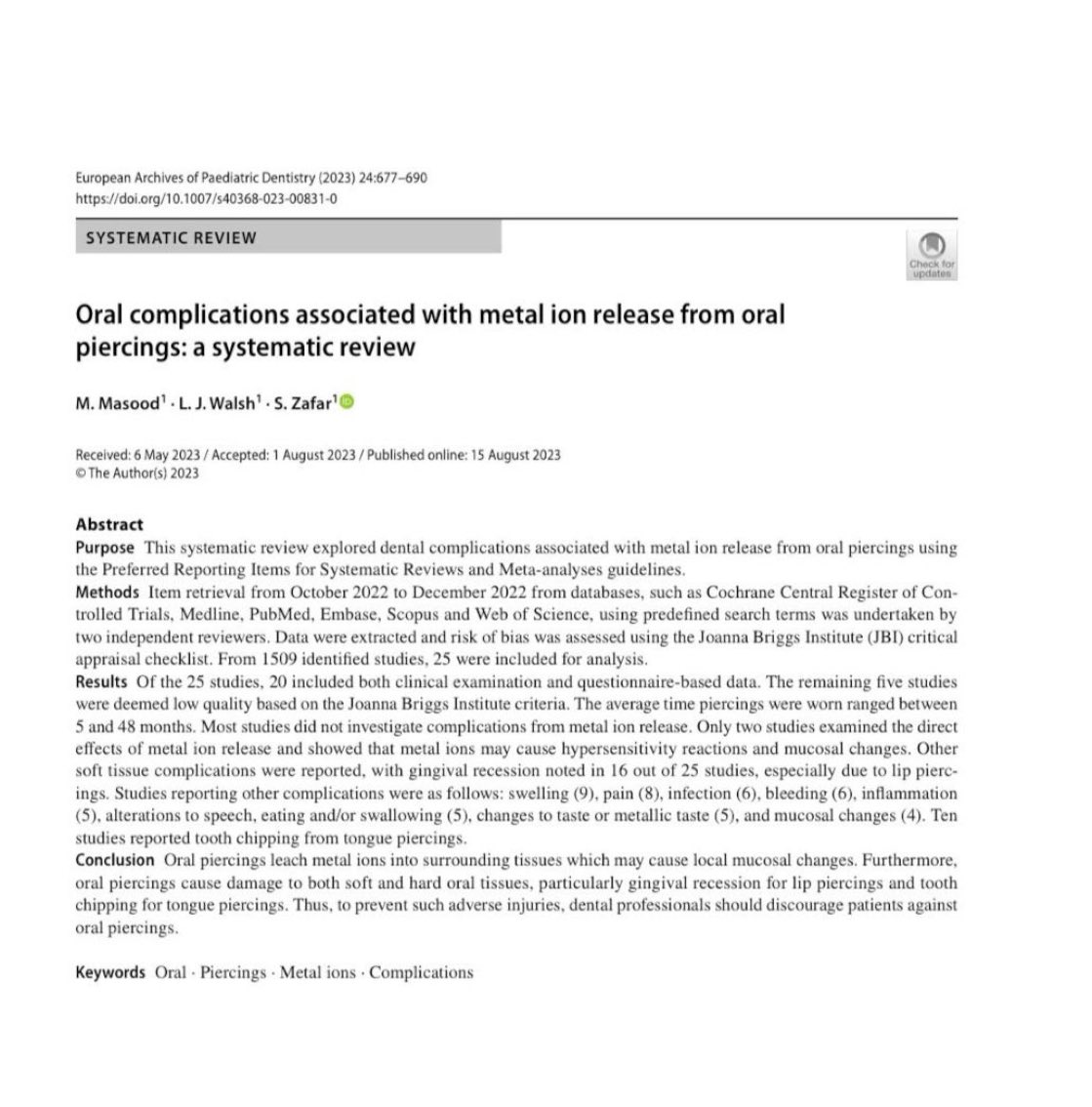 Dear colleagues! This is an article recently published in the "European Archives of Paediatric Dentistry", the official journal of EAPD. As a member of the Academy, you can download, read online or print a copy by using our website eapd.eu. Enjoy reading!