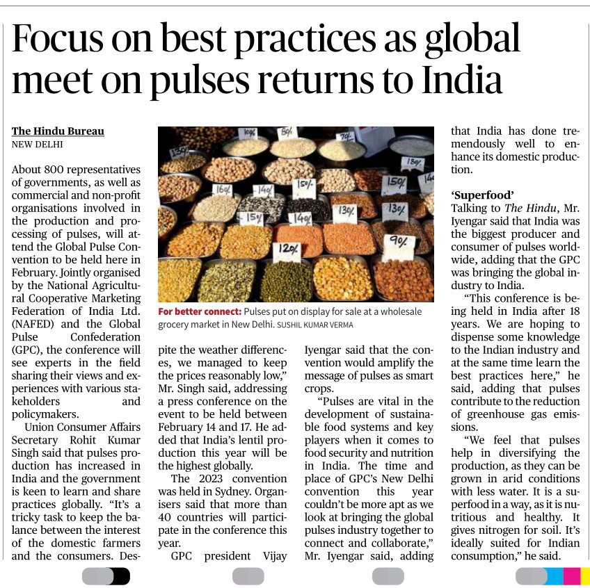 GaneshMeena_'s tweet photo. Pulses help in diversifying the production, as they can be grown in arid conditions with less water. It is a superfood in a way, as it is nutritious and healthy. It gives nitrogen for soil. It’s ideally suited for Indian consumption. https://t.co/NGpD5rqzjC
