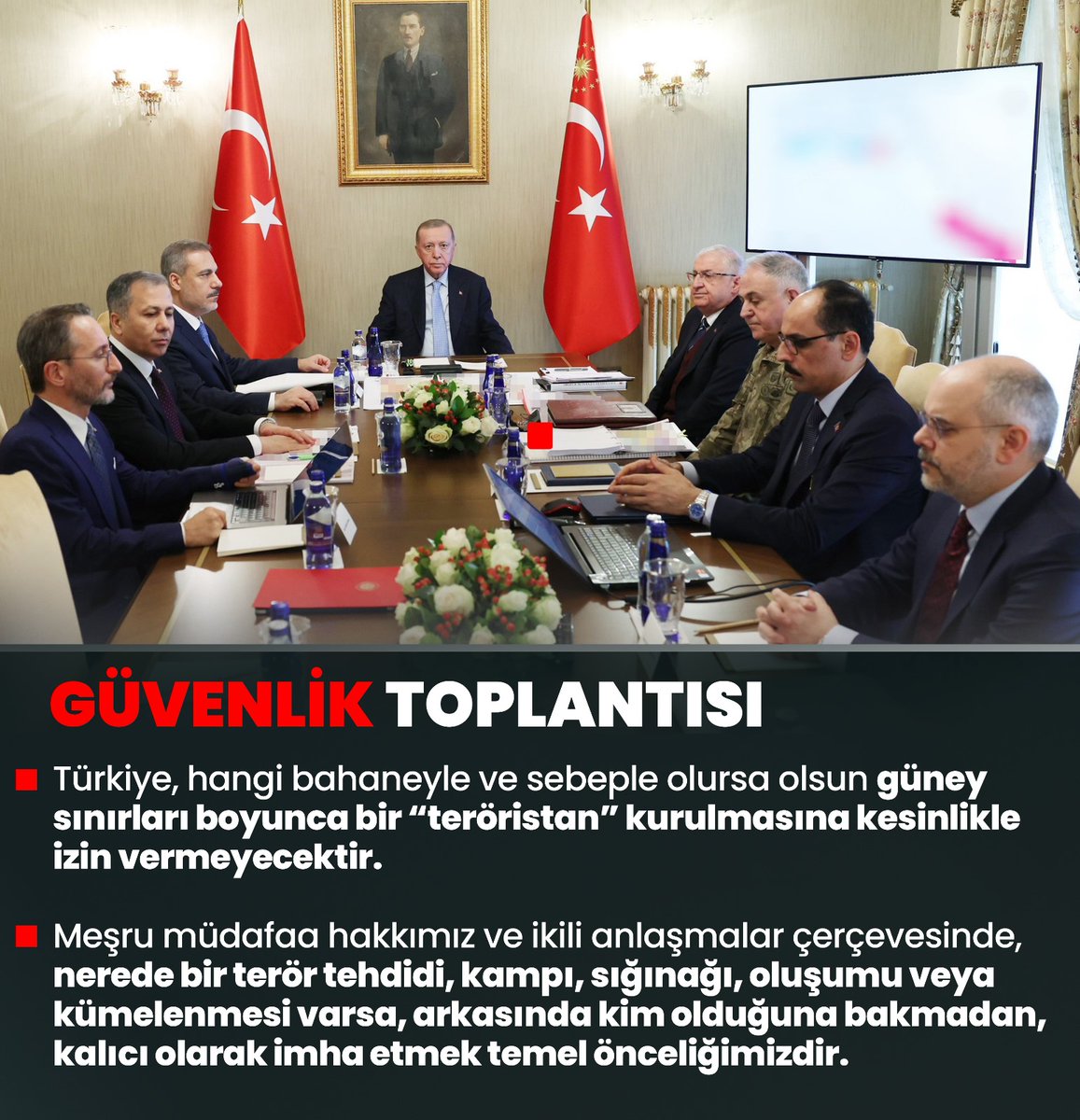 Genel Başkanımız ve Cumhurbaşkanımız Sn.Recep Tayyip Erdoğan: 

'Türkiye yüzyılı hedeflerimizin önünü kesmek için kurulan tuzaklara maşalık yapanları da,onların iplerini ellerinde tutanları da hüsrana uğratmakta kararlıyız.'

#GüvenlikToplantısı
