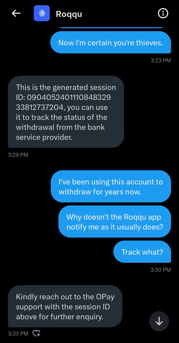 daziless's tweet photo. @roqqupay @roqqueu I've been scammed by Roqqu, I made a withdrawal 2days ago and now they are telling me to wait 7 days. I need my money please.. https://t.co/LT8lkxbeF4