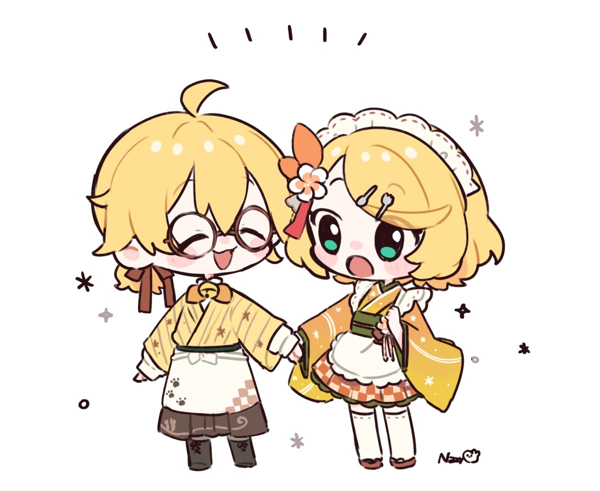 鏡音レン ,鏡音リン 「雪ミクカラオケコラボの鏡音がかわいすぎるのだ～～」|なじょ🐣Illustratorのイラスト