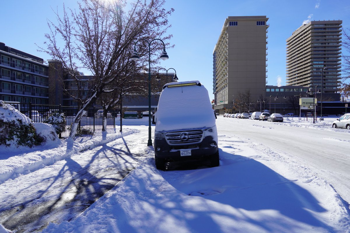 OurTownReno's tweet photo. A series of snowed in vehicles from the recent snowfall in #Reno.  How has your vehicle, if you have one, been handling the snow and ice?  #carsofreno #renosnow #renowinter More on the BiggestLittleStreets IG https://t.co/ZAzTgYOKLa