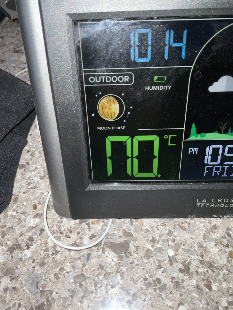 TheRealDKGray's tweet photo. The current outdoor temperature is NO. 

Just NO. https://t.co/sP0NzxH29X