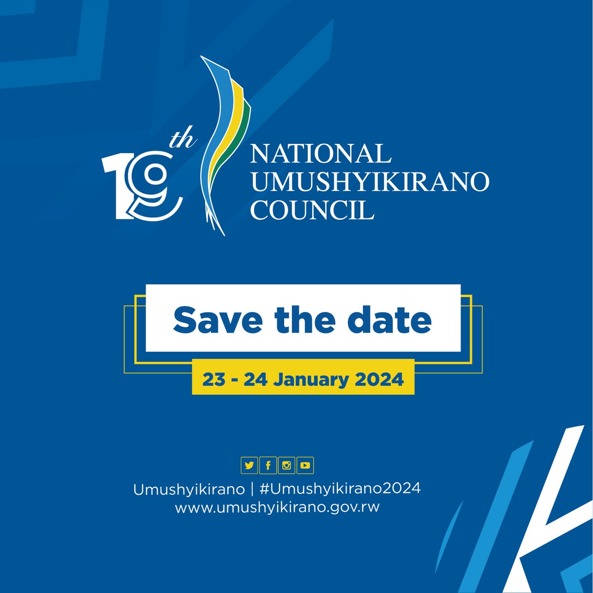 The 19th Umushyikirano takes place on 23-24 January 2024. Join in vital discussions on Rwanda's growth, unity & youth empowerment. Let's review our progress as a nation and together shape a bright future. #Umushyikirano2024 #RwandaWorks