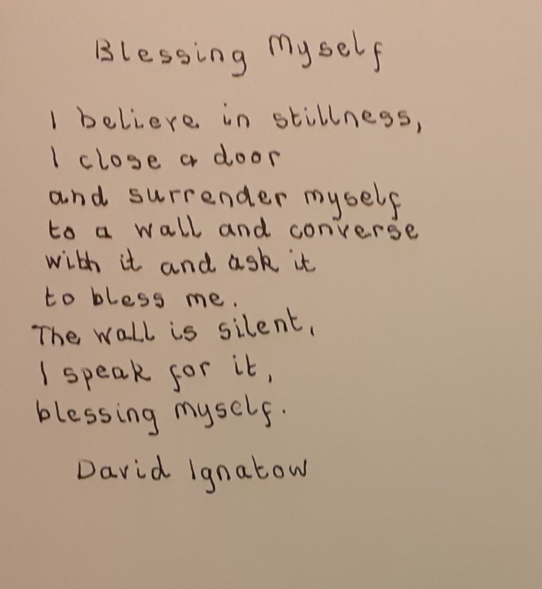 262. 'Blessing Myself' by David Ignatow.