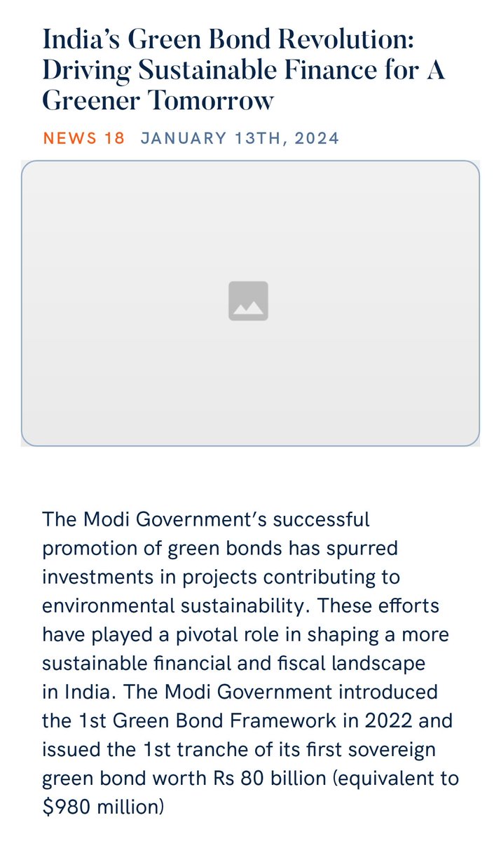 RomeyoDas's tweet photo. India’s Green Bond Revolution: Driving Sustainable Finance for A Greener Tomorrow
https://t.co/vFIZHKvx0S via NaMo App https://t.co/bqWMWwXOkU