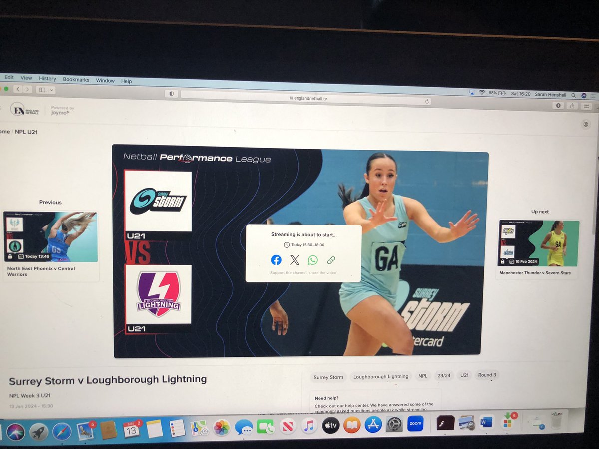 Not very good <a href="/EnglandNetball/">England Netball</a> <a href="/SurreyStormNPL/">Surrey Storm Pathway</a> #21 when the live stream isn’t started on something we have paid for. Is this the punishment for not paying the £27 to watch it in person.