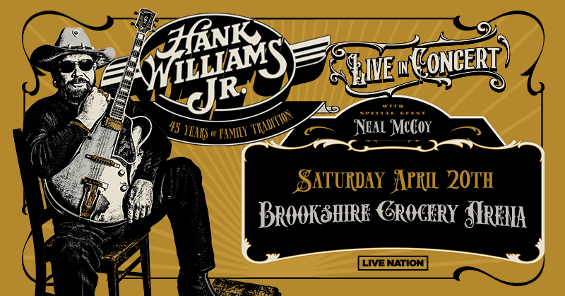 🎸 Hank Williams Jr. &amp; Neal McCoy are set to light up the stage at BGA!

🎶 Get ready for a night of unforgettable tunes and southern vibes.

🎟️ Get Tickets: bit.ly/HankJrBossierC… and in person at the b1BANK Box Office open Wednesdays and Fridays from 10AM – 2PM.