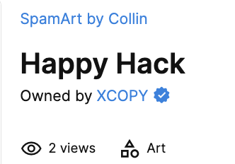 CollinsCustomIP's tweet photo. first copy to the elusive goose him(her?)self, thx for the support over the years @XCOPYART , we rejoice in ur assent
#HappyHack ! https://t.co/lSh839bRiX