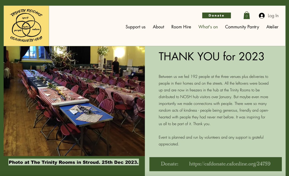 This is what Stroud's community can achieve - 2023 Christmas Day a Success due to the amazing local help. With everything planned and run by volunteers all support is gratefully appreciated. Thank You! ❤️ 👉 stroudtrinityrooms.org/xmas2023 #appreciation #health #food #gloucestershire