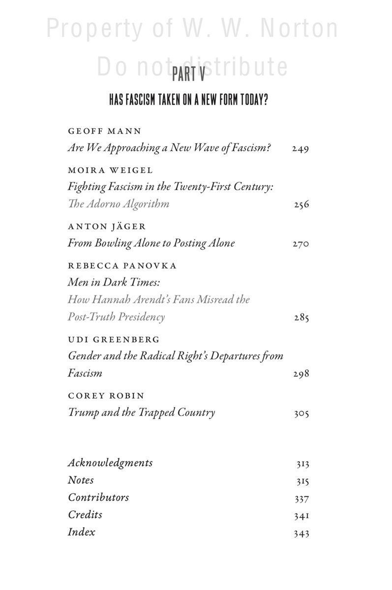 TOC for the American “fascism debate” book I edited. Available here for purchase wwnorton.com/books/97813240…