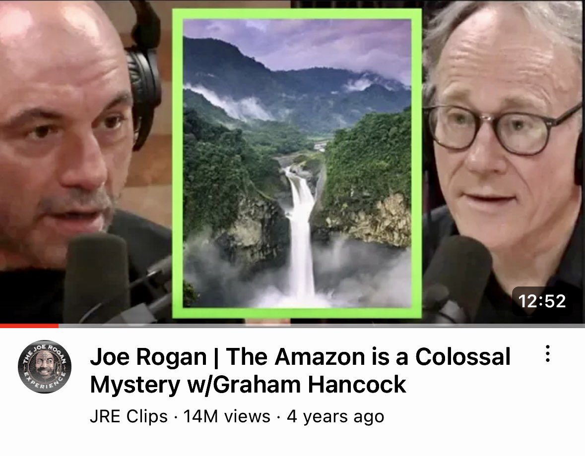 Graham Hancock has done more for modern Archaeology than most actual Archaeologists

He was putting the Mysteries of the Amazon, and the Need for LIDAR Mapping of this region on BLAST nearly 5 YEARS ago on JRE#1284