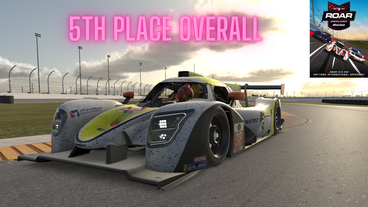 Wainwright Racing (@paulwainwr83312) on Twitter photo Well what can I say about that, 5th place overall in my 2nd Roar Before The 24.
Check out my YouTube channel-
youtube.com/@wainwrightrac…
<a href="/iRacing/">iRacing</a> <a href="/fanatec/">Fanatec</a> <a href="/LMP3cup/">LMP3 Cup</a> <a href="/DAYTONA/">Daytona International Speedway</a> <a href="/Rolex24Hours/">Rolex 24 Hours</a> Well what can I say about that, 5th place overall in my 2nd Roar Before The 24.
Check out my YouTube channel-
youtube.com/@wainwrightrac…
<a href="/iRacing/">iRacing</a> <a href="/fanatec/">Fanatec</a> <a href="/LMP3cup/">LMP3 Cup</a> <a href="/DAYTONA/">Daytona International Speedway</a> <a href="/Rolex24Hours/">Rolex 24 Hours</a>