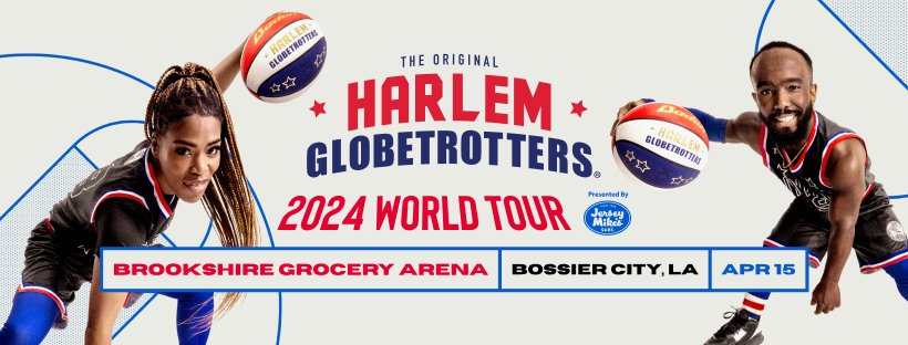 🏀The high-flying Harlem Globetrotters are bringing their hilarious antics and impressive basketball skills back to the BGA on April 12!

What is your favorite trick?

🎟️ bit.ly/HarlemGlobetro… and in person at the b1BANK Box Office open Wednesdays and Fridays from 10AM – 2PM.