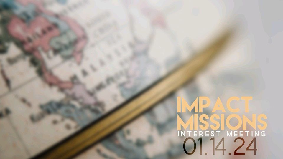 Hey Family! The Missions team will be having an interest meeting on tomorrow January 14th immediately following service in the fellowship hall. Come learn more about all that God is leading us to in our church and community!