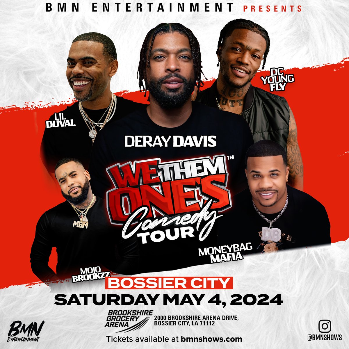 🧐 Where the comedy lovers at!?!

The We Them Ones Comedy Tour rolls into the BGA May 4!

Tag your crew and get ready for some LOL good times!

🎟️ Get Tickets: bit.ly/WeThemOnesBoss… and in person at the b1BANK Box Office open Wednesdays and Fridays from 10AM – 2PM.