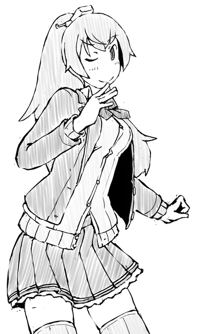 艦これラクガキ、熊野さん 今月の重巡枠ですね～^^