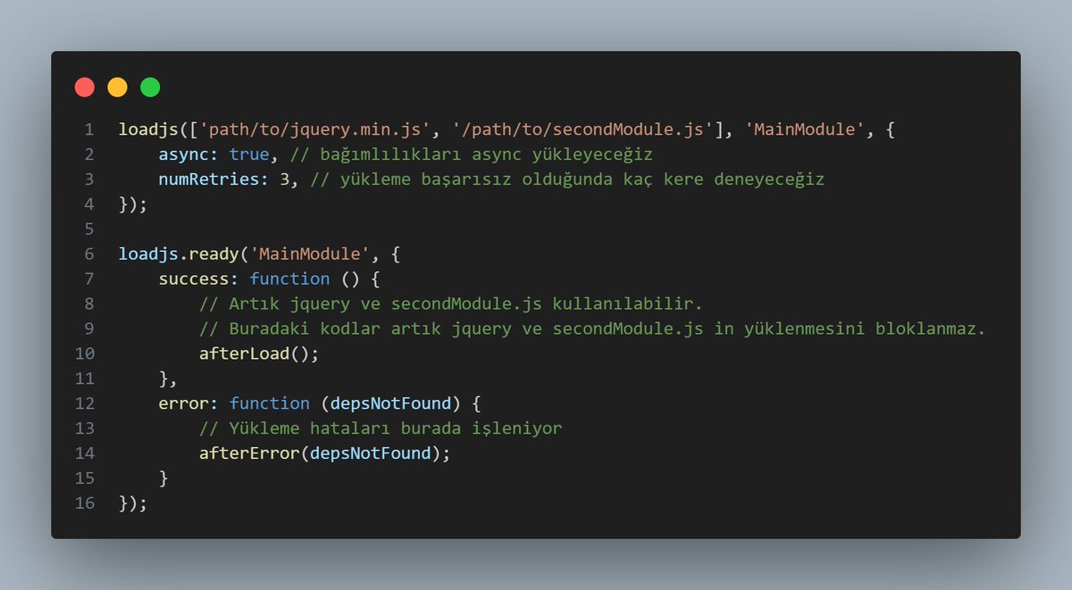 JS'in nazı eziyeti bizeymiş gerçekten. O zamanlar en temel özellikler için bile 3rd party ler kullanır, sağlıklı bir mimari oluşturmak için bunları peşpeşe yükler, birbiriyle çakışmasın diye de kırk takla atardık.

Örneğin, en temel haliyle dynamic import işlemleri: