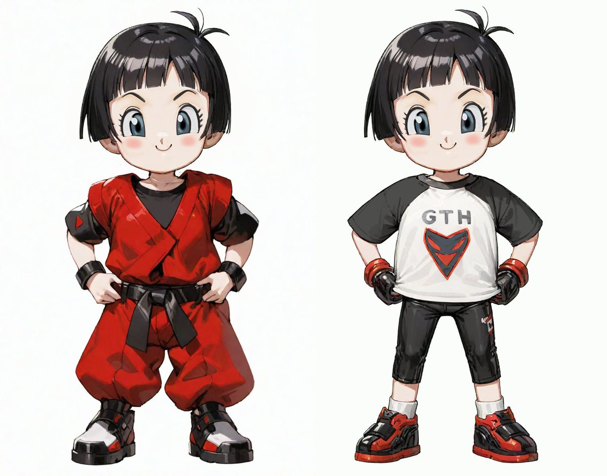 DaveX_AI's tweet photo. Des essais de chara-design pour le personnage de Pan. C'est pas évident de conserver le trait et le style original de la série mais en même temps ça offre des variations super sympas. https://t.co/lMagzb9Lkx