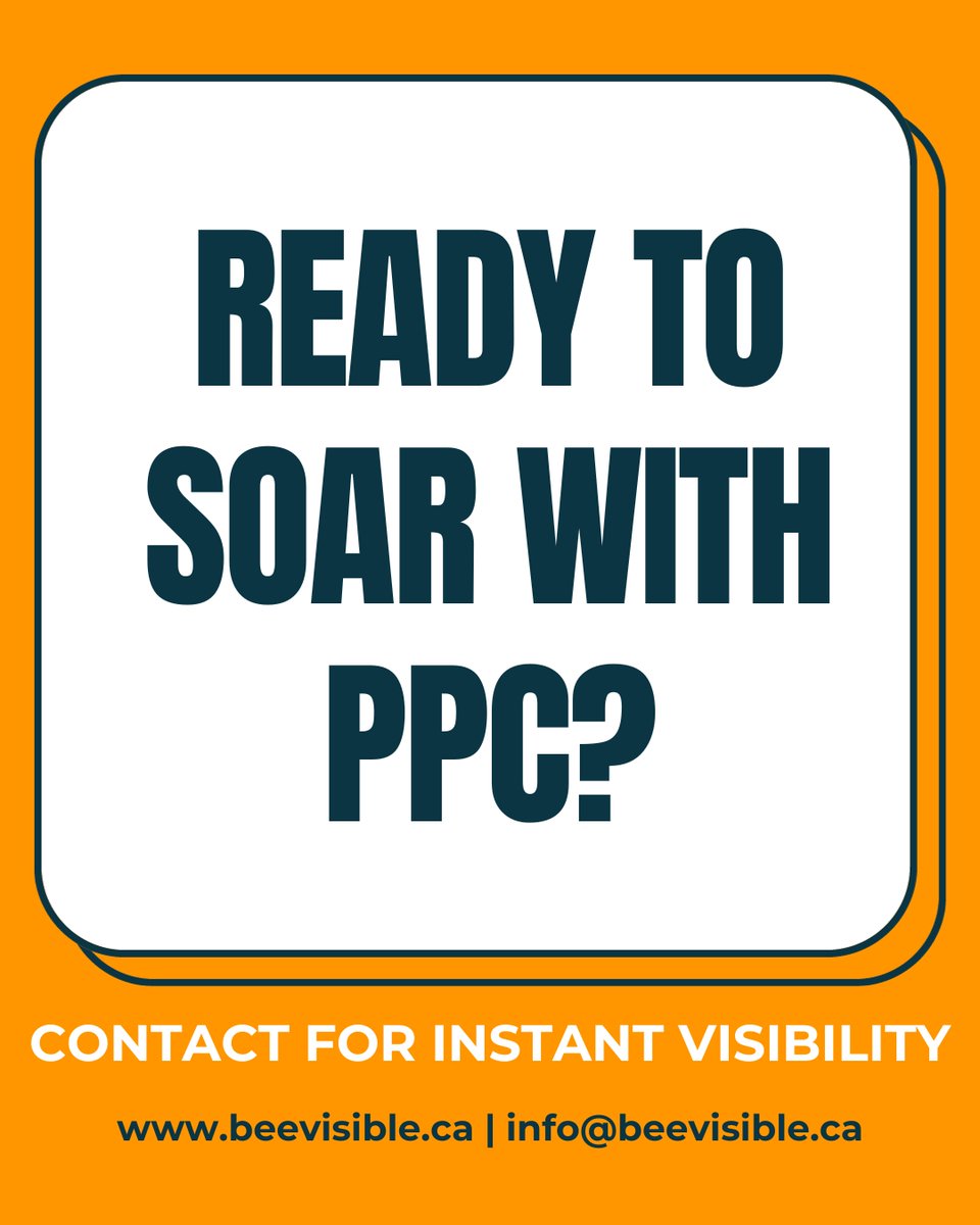 Get instant visibility with our PPC ads! Contact us today at beevisible.ca to start soaring above the competition.
Get in touch with us at info@beevisible.ca.

#PPC #PPC2024 #googleads