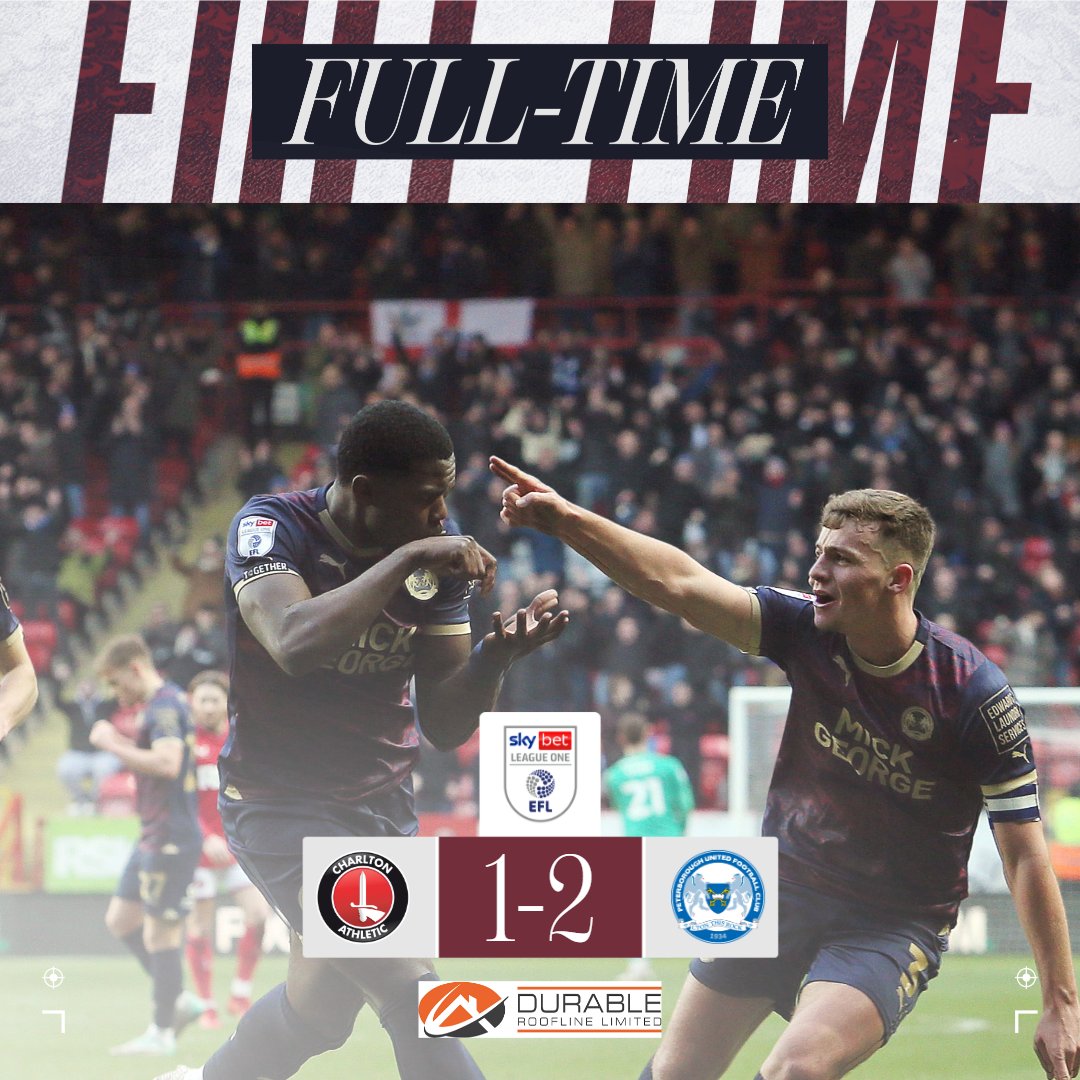 All over at the Valley! Four straight away wins for Darren Ferguson's men. Ephron Mason-Clark's double secures a 2-1 victory in the capital. 

Full-time brought to you by Durable Roofline.

🔴 1-2 🎩 | #pufc
