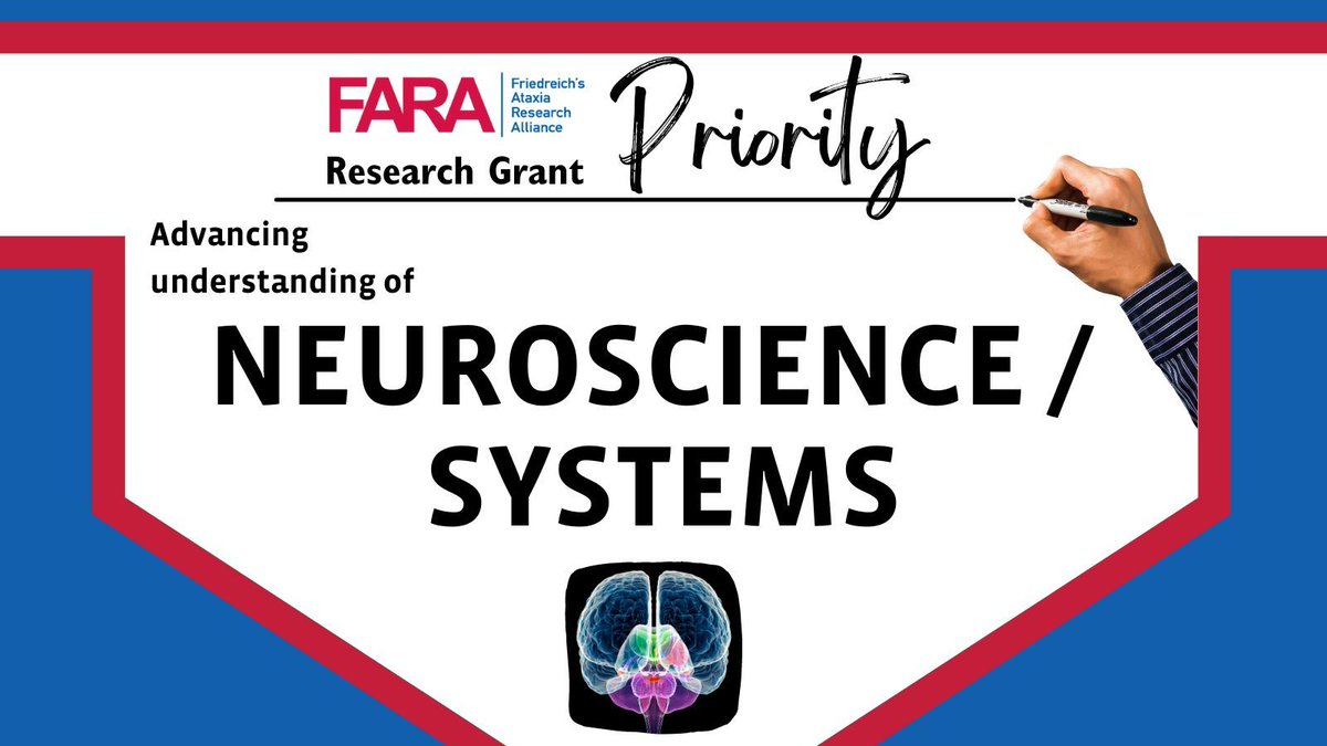 Do you have ideas that will advance our understanding of the #neuroscience systems in #FriedreichAtaxia? This is a priority of the #FARAGrantProgram, and funding is available. LOIs for general grants are due Feb. 15. curefa.org/grant Together, we will #CureFA