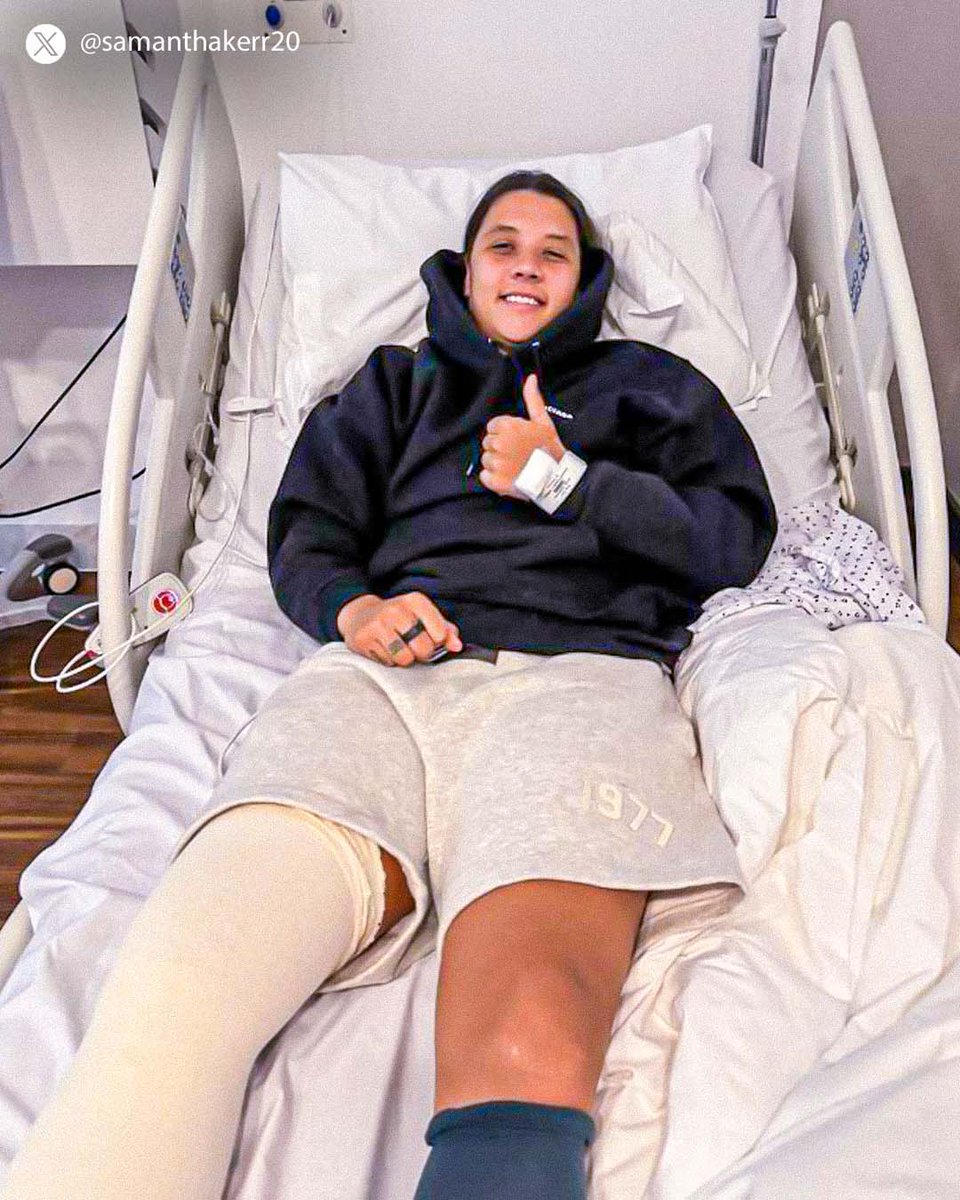 SkySportsWSL's tweet photo. Wishing you a speedy recovery, Sam Kerr 💙🙏 https://t.co/C7uwXM0OPz