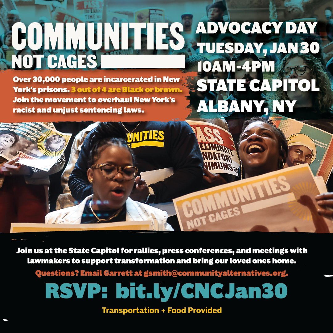 Join #CommunitiesNotCages FIRST 2024 advocacy day on January 30. We're planning a full day of rallies, press conferences, meetings with lawmakers, music, and creative actions - and we need you there! RSVP here: bit.ly/CNCJan30