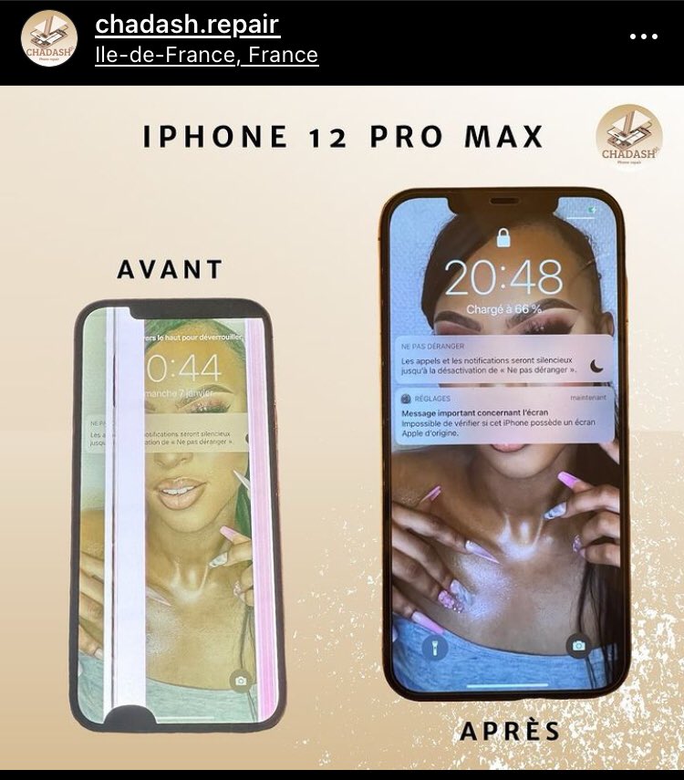 Chadashrepair's tweet photo. Bonsoir ,
N’hésitez pas a suivre la page Instagram : @Chadasp.repair
Toutes les réparations sont postés en temps et en heures la bas, j’essaye de poster un max les réparations maintenant. 💪🏽❤️
#MerciPourLaForce
#JeRepareToutSurTonTel https://t.co/YyCIb4qni0