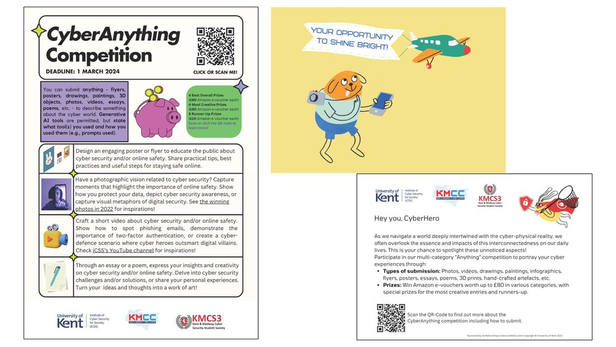 Institute of Cyber Security for Society (iCSS) (@unikentcybersec) on Twitter photo iCSS, #KMCC (#Kent & #Medway #Cyber Cluster) and #KMCS3 (Kent & Medway Cyber #Security #Student Society) are organising a #CyberAnything #Competition with up to £80 #prizes. Welcome <a href="/UniKent/">University of Kent</a> #staff/#students/#alumni & #UK residents (13+) to participate: research.kent.ac.uk/cyber/2023-24-… iCSS, #KMCC (#Kent & #Medway #Cyber Cluster) and #KMCS3 (Kent & Medway Cyber #Security #Student Society) are organising a #CyberAnything #Competition with up to £80 #prizes. Welcome <a href="/UniKent/">University of Kent</a> #staff/#students/#alumni & #UK residents (13+) to participate: research.kent.ac.uk/cyber/2023-24-…
