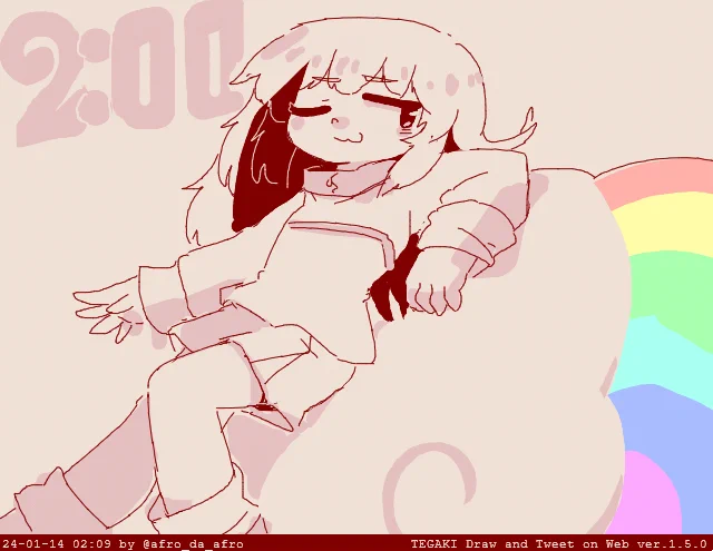 2時ってるじゃんじゃん?? #tegaki_dt