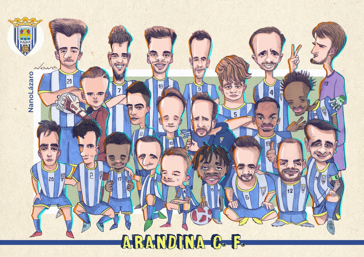 NanoLazaro's tweet photo. @ArandinaCF  el equipo de mi villa, ilustrado por mi. https://t.co/fdJNDpWbZi