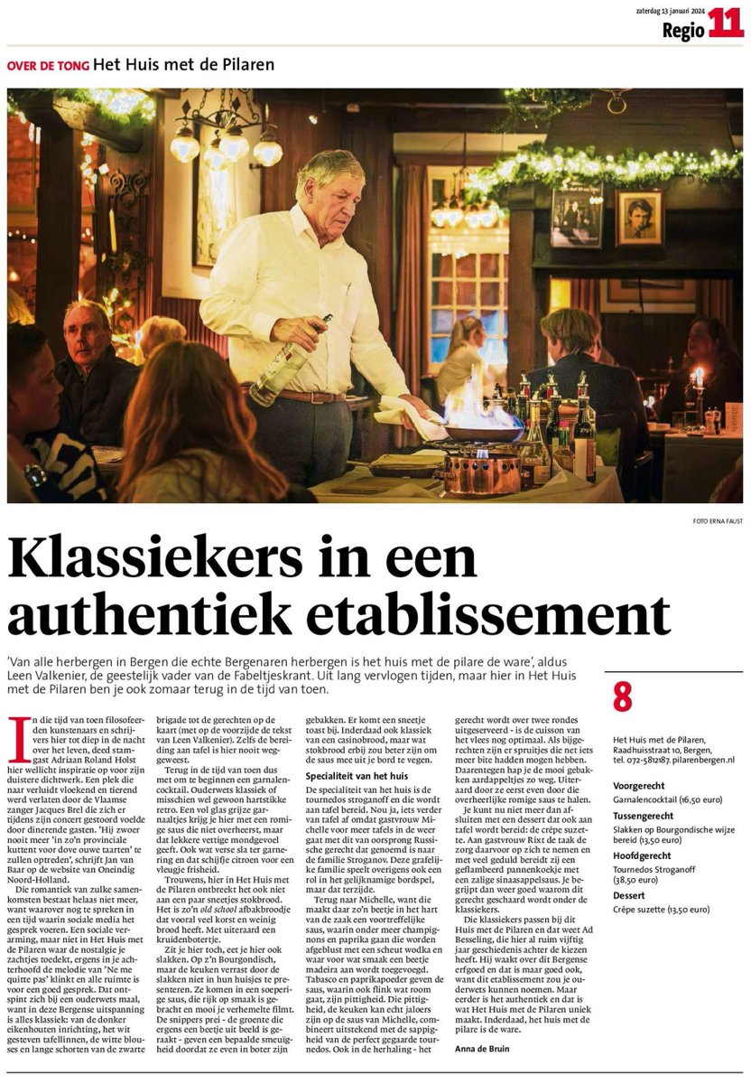Vandaag in de Noord-Hollandse Dagbladen. 'Bij ons tussen de Pilaren'.