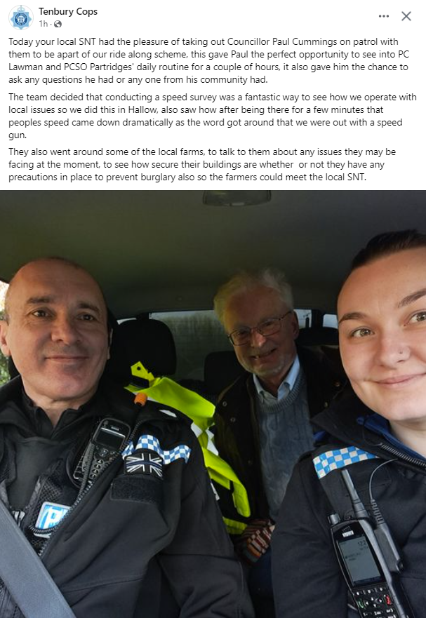 DaveSamW's tweet photo. Our neighbourhood teams have been offered local councillors chance to join them on patrol for insight into our prevention work in #Worcestershire

#Martley and #Tenbury pose unique challenges so it's great for PC Lawman and PCSO Partridge to highlight their work with local farms! https://t.co/VRDOzdup6z