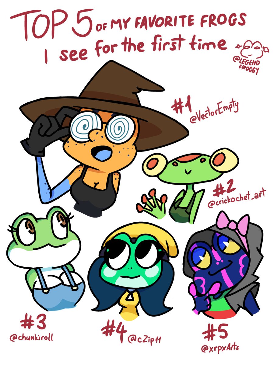 legendfroggy's tweet photo. Okay... I made the top 10 of frogs
Just because there were people here whom I knew for a long time, I made another top 5 https://t.co/zED7EZjkCd