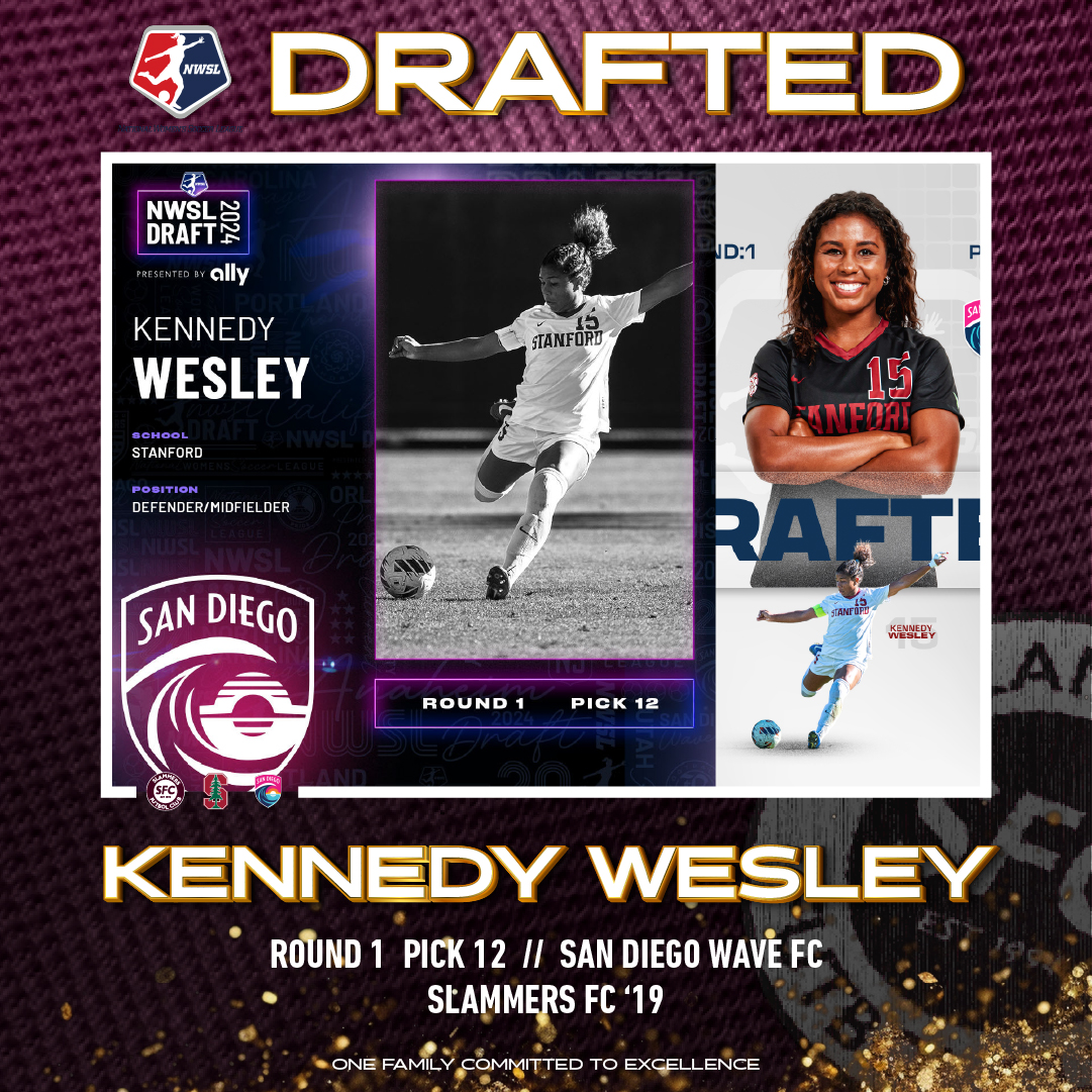 slammersfc's tweet photo. REPOST @slammersfc: DRAFTED!! ⚽️ Congratulations to Kennedy Wesley (SFC ’19), who has been selected with the 12th overall pick in the NWSL Draft by San Diego Wave FC. We are proud of you Kennedy, can’t wait to see you on TV!!!
#slammersfc #sdwavefc #slamfam #nwsldraft https://t.co/ZYl7072YcQ