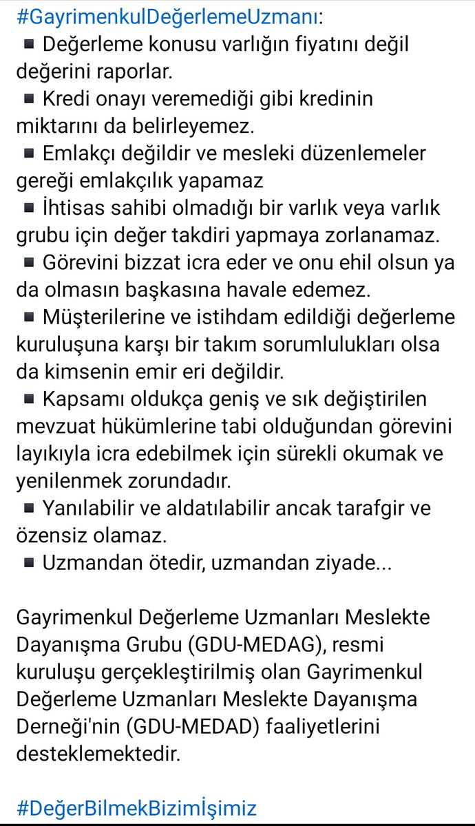 #GayrimenkulDeğerlemeUzmanı