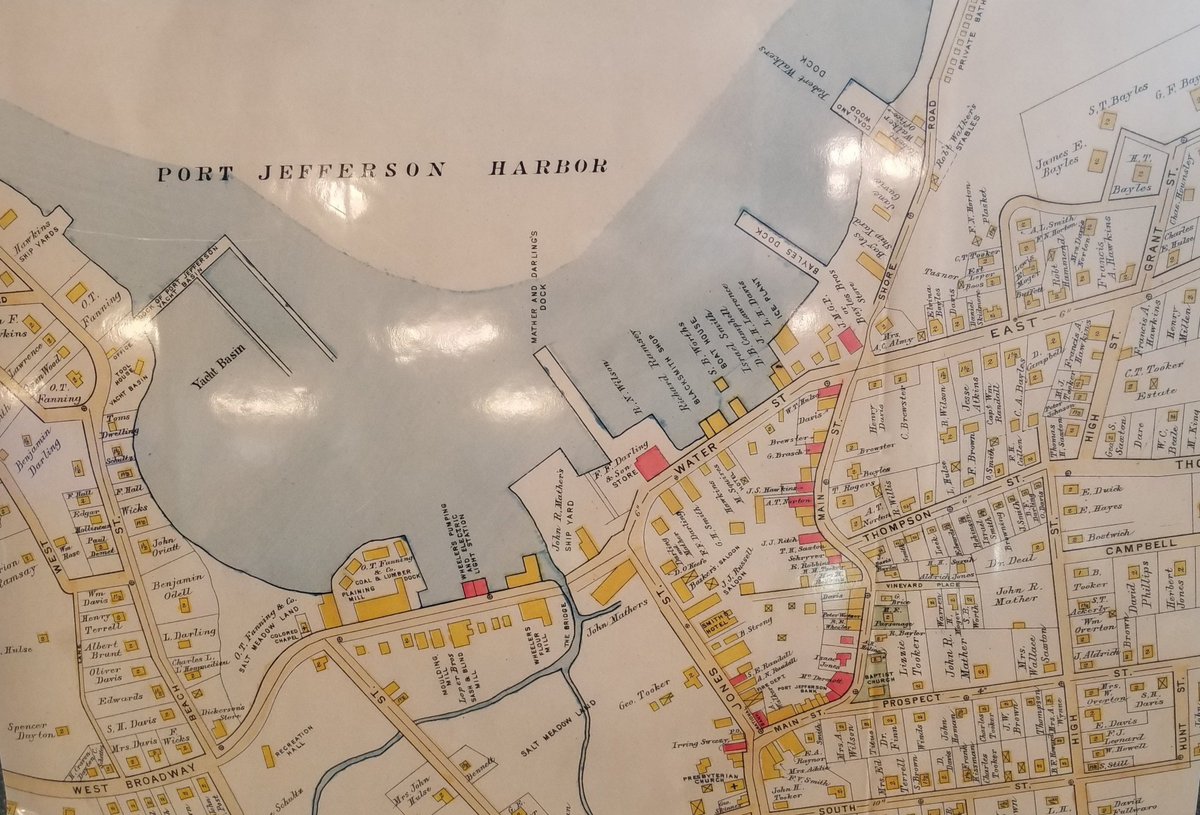 Setauket_Steve's tweet photo. #Goodmorning from #PortJefferson I decided to take a look back on the village, here is a enhanced  turn of the century #map for those who ponder what came before. Look up the local of your home and the names of those that lived in this village. #PortJeff #LongIsland https://t.co/7CUBeK8LUK