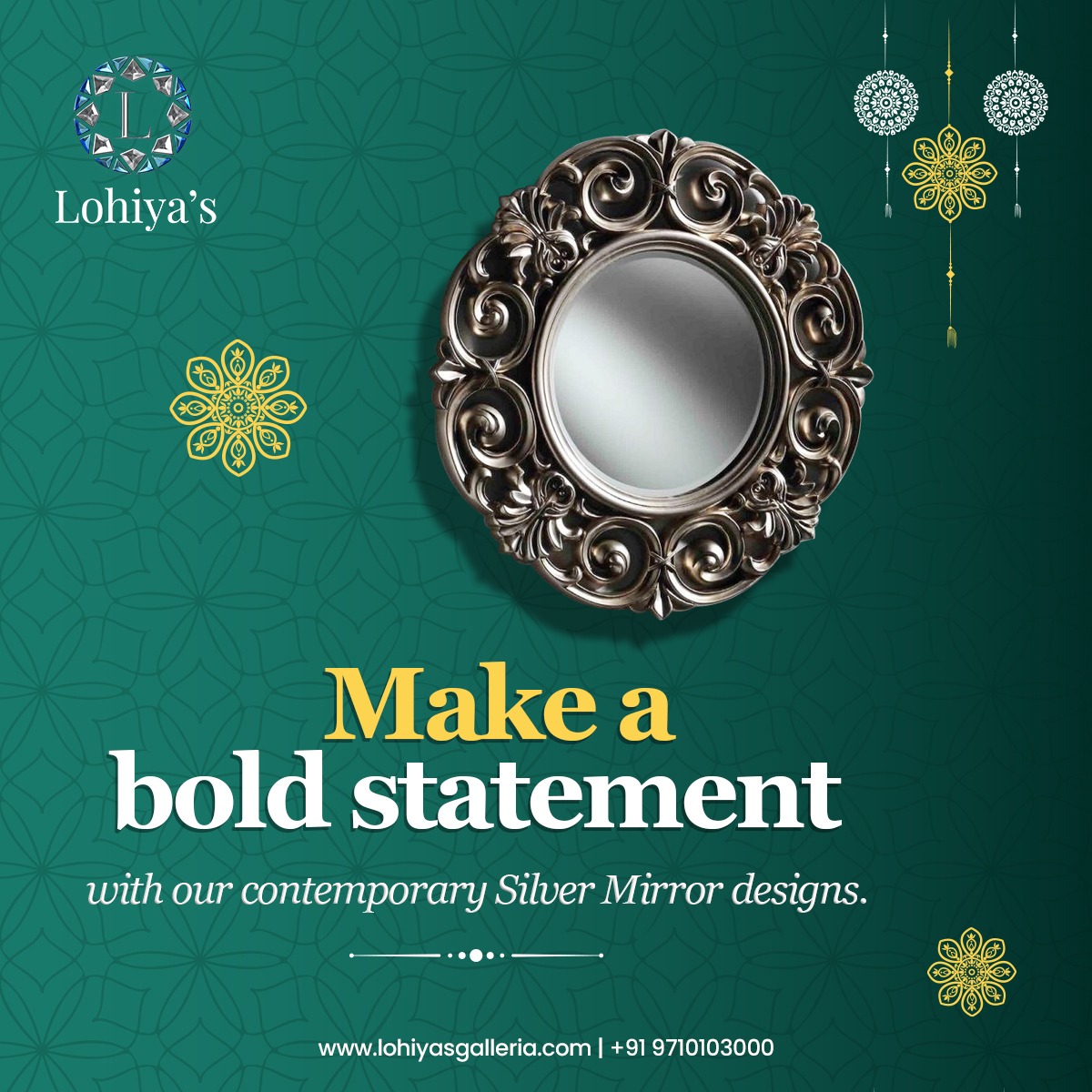 LohiyasG's tweet photo. Reflecting elegance with our stunning silver mirror at Lohiyas Galleria. ✨✨ 
Embrace timeless beauty and elevate your space. 
.
For Pricing and More Information Connect +91 97101 03000
.
#MirrorMagic #LohiyasGalleria #SilverReflections #HomeDecor #InteriorInspiration https://t.co/KNwVeofdp4