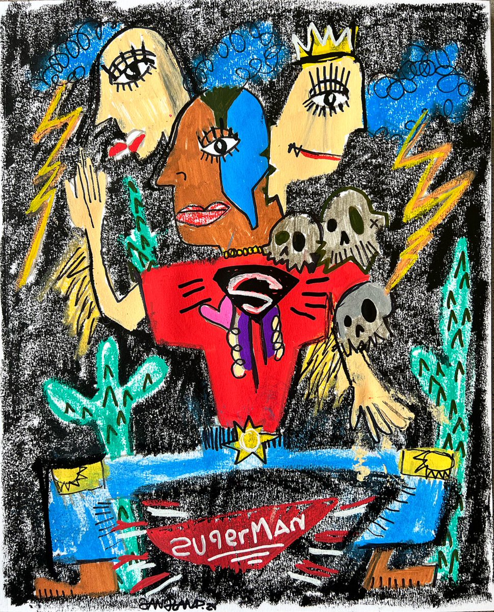 My newest painting is titled, “Superman” ✨
What do you think?!  ✨ EddieGangland.com