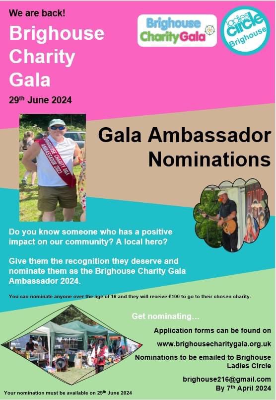 Get nominating for your Brighouse Ambassador 2024 #brighouse #brighousegala #hero
