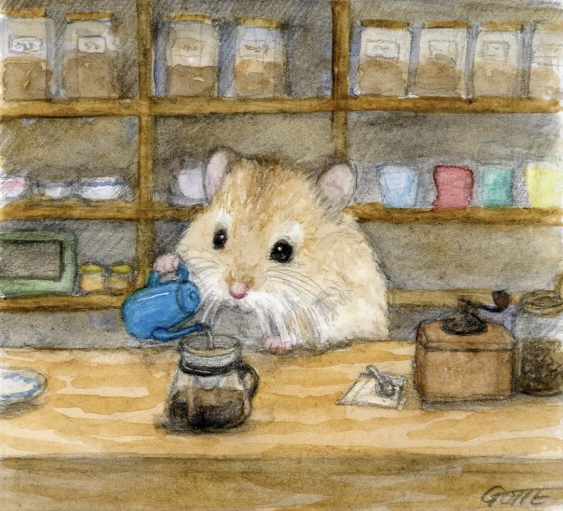 Hamsters run the best coffee shops Art by Gotte @ap_hamham