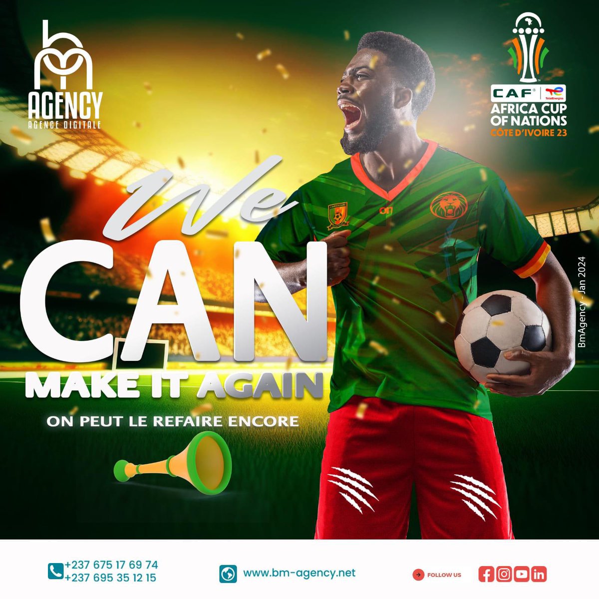 Today marks the exciting start of the African football celebration in Abidjan ⚽!!!
#AFCON2023 |#CANTOTALENERGIES2023 | #GOLIONS | #ALLEZLESLIONS | #LETSROARTOGETHER | #INDOMPTABLES