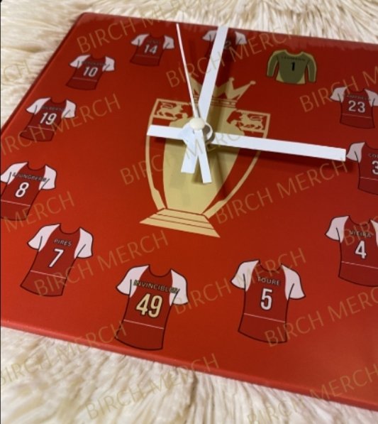 BirchMerch2023's tweet image. Let us introduce you to our new 
#Invincibles Team Square Clock!

This unique and classy design joins our glass clock range with #ClockEnd and #BruisedBanana being the first two we introduced 

Now available at our online store &amp;amp; Etsy! #Arsenal #AFC #IsYoursGold #COYG #Champions
