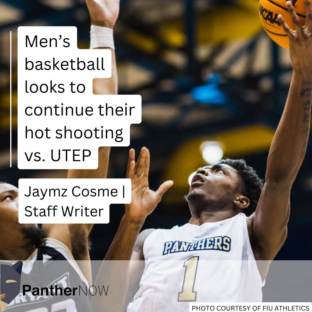 Tonight, <a href="/FIUHoops/">FIU Men's Basketball</a> is hosting the UTEP Miners for their third Conference USA game of the season. Coming off a 77-67 victory over NMSU, the Panthers look to carry their 3-point shooting into this game.

panthernow.com/2024/01/13/men…

✍️: <a href="/JaymzCosme/">Jaymz Cosme</a>