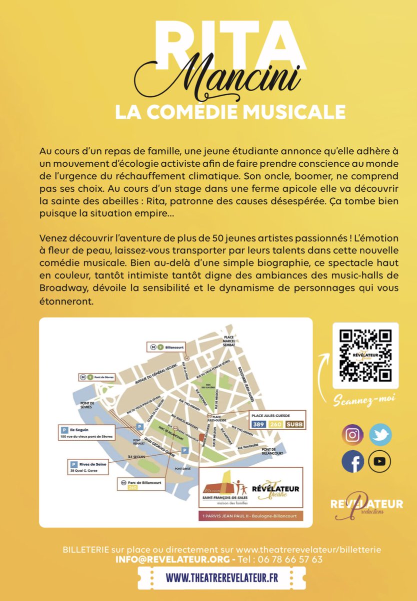 Venez découvrir notre théâtre REVELATEUR ! Pourquoi pas en mars avec la comédie musicale Rita ? theatrerevelateur.fr
