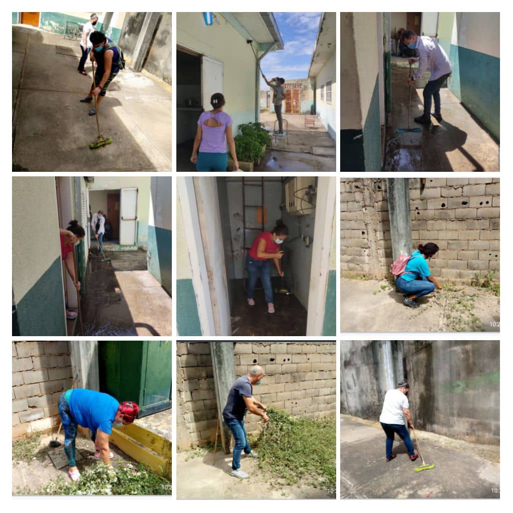 ParenteQuinones's tweet photo. Los colaboradores del CDI Antonio José de Sucre siempre activos y con la guardia en alto, enfrascados en tareas de higienización, para prevenir el impacto de la nueva ola de covid-19.
#CubaPorLaVida
@cubacooperaven 
@Cubacooperabol2 
@AntJoseSucre2_1 
@AngelLe57870218 https://t.co/2PyYoubqkc